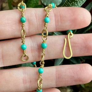 SaraZ // Desert Bloom bokalánc türkizzel - ékszer - lábdísz és testékszer - bokalánc - Meska.hu