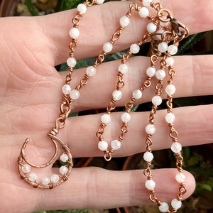 SaraZ // Lunar Circle nyaklánc holdkővel - ékszer - nyaklánc - medálos nyaklánc - Meska.hu