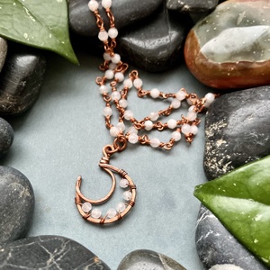 SaraZ // Lunar Circle nyaklánc holdkővel - ékszer - nyaklánc - medálos nyaklánc - Meska.hu