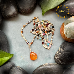 SaraZ // Desert Bloom nyaklánc karneollal, Ékszer, Nyaklánc, Medálos nyaklánc, Ékszerkészítés, MESKA