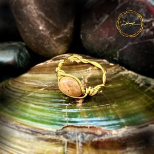 SaraZ // Inner Ember gyűrű alasani acháttal, Ékszer, Gyűrű, Gyöngyös gyűrű, Ékszerkészítés, MESKA