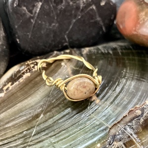 SaraZ // Inner Ember gyűrű alasani acháttal - ékszer - gyűrű - gyöngyös gyűrű - Meska.hu