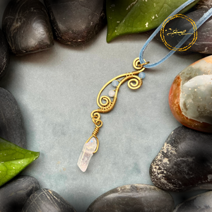 SaraZ // Desert Bloom nyaklánc kvarccal és akvamarinnal, Ékszer, Nyaklánc, Medálos nyaklánc, Ékszerkészítés, MESKA