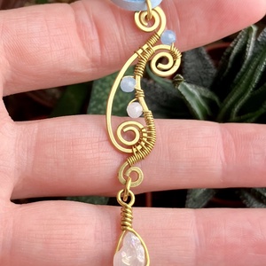 SaraZ // Desert Bloom nyaklánc kvarccal és akvamarinnal - ékszer - nyaklánc - medálos nyaklánc - Meska.hu