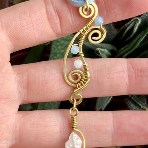 SaraZ // Desert Bloom nyaklánc kvarccal és akvamarinnal - ékszer - nyaklánc - medálos nyaklánc - Meska.hu