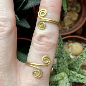 SaraZ // Serpentine Grace dupla gyűrű - ékszer - gyűrű - vékony gyűrű - Meska.hu