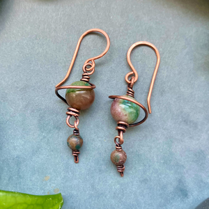 SaraZ // Planet Bloom fülbevaló - ékszer - fülbevaló - lógó fülbevaló - Meska.hu