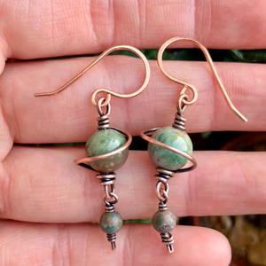 SaraZ // Planet Bloom fülbevaló - ékszer - fülbevaló - lógó fülbevaló - Meska.hu