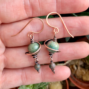 SaraZ // Planet Bloom fülbevaló - ékszer - fülbevaló - lógó fülbevaló - Meska.hu