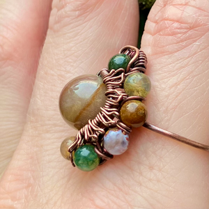 SaraZ // Desert Bloom gyűrű indiai acháttal - ékszer - gyűrű - gyöngyös gyűrű - Meska.hu