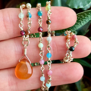 SaraZ // Desert Bloom nyaklánc karneollal - ékszer - nyaklánc - medálos nyaklánc - Meska.hu