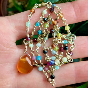 SaraZ // Desert Bloom nyaklánc karneollal - ékszer - nyaklánc - medálos nyaklánc - Meska.hu