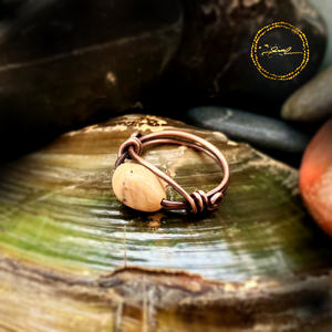 SaraZ // Inner Ember gyűrű alasani acháttal, Ékszer, Gyűrű, Gyöngyös gyűrű, Ékszerkészítés, MESKA