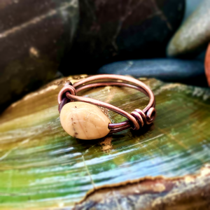 SaraZ // Inner Ember gyűrű alasani acháttal - ékszer - gyűrű - gyöngyös gyűrű - Meska.hu