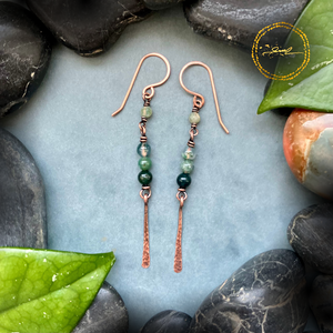 SaraZ // Forest Drop fülbevaló indiai acháttal, Ékszer, Fülbevaló, Lógó fülbevaló, Ékszerkészítés, MESKA