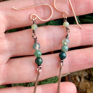 SaraZ // Forest Drop fülbevaló indiai acháttal - ékszer - fülbevaló - lógó fülbevaló - Meska.hu