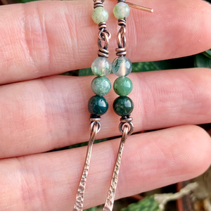 SaraZ // Forest Drop fülbevaló indiai acháttal - ékszer - fülbevaló - lógó fülbevaló - Meska.hu