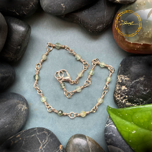 SaraZ // Desert Bloom bokalánc prehnittel, Ékszer, Lábdísz és Testékszer, Bokalánc, Ékszerkészítés, MESKA