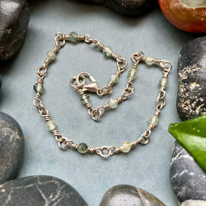 SaraZ // Desert Bloom bokalánc prehnittel - ékszer - lábdísz és testékszer - bokalánc - Meska.hu