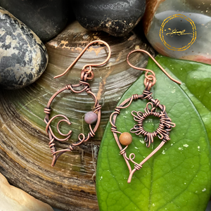 SaraZ // Eclipse Soul fülbevaló indiai acháttal, Ékszer, Fülbevaló, Lógó fülbevaló, Ékszerkészítés, MESKA