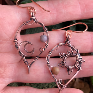 SaraZ // Eclipse Soul fülbevaló indiai acháttal - ékszer - fülbevaló - lógó fülbevaló - Meska.hu