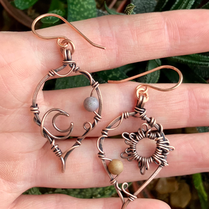 SaraZ // Eclipse Soul fülbevaló indiai acháttal - ékszer - fülbevaló - lógó fülbevaló - Meska.hu