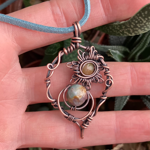 SaraZ // Eclipse Soul nyaklánc indiai acháttal - ékszer - nyaklánc - medálos nyaklánc - Meska.hu