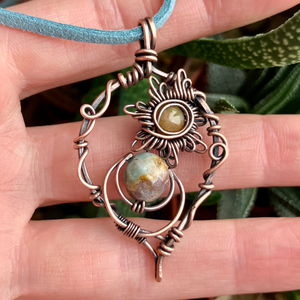 SaraZ // Eclipse Soul nyaklánc indiai acháttal - ékszer - nyaklánc - medálos nyaklánc - Meska.hu