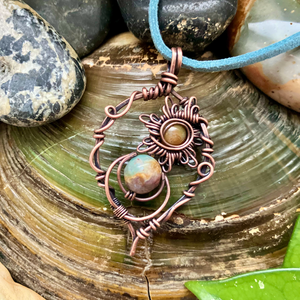 SaraZ // Eclipse Soul nyaklánc indiai acháttal - ékszer - nyaklánc - medálos nyaklánc - Meska.hu