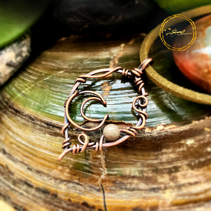 SaraZ // Eclipse Soul - Hold nyaklánc indiai acháttal - Meska.hu