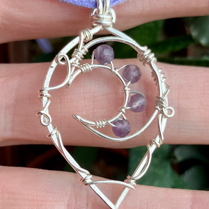 SaraZ // Eclipse Soul - Hold nyaklánc ametiszttel - ékszer - nyaklánc - medálos nyaklánc - Meska.hu