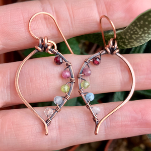 SaraZ // Forest Drop fülbevaló vegyes ásványokkal - ékszer - fülbevaló - lógó fülbevaló - Meska.hu