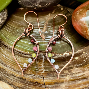 SaraZ // Forest Drop fülbevaló vegyes ásványokkal - ékszer - fülbevaló - lógó fülbevaló - Meska.hu