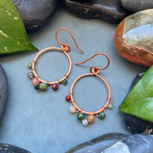 SaraZ // Desert Bloom fülbevaló indiai acháttal - ékszer - fülbevaló - lógó fülbevaló - Meska.hu