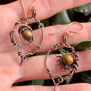 SaraZ // Eclipse Soul fülbevaló indiai acháttal - ékszer - fülbevaló - lógó fülbevaló - Meska.hu