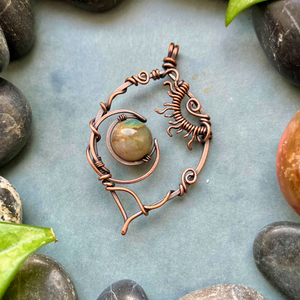 SaraZ // Eclipse Soul nyaklánc indiai acháttal - ékszer - nyaklánc - medálos nyaklánc - Meska.hu