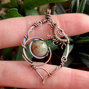 SaraZ // Eclipse Soul nyaklánc indiai acháttal - ékszer - nyaklánc - medálos nyaklánc - Meska.hu