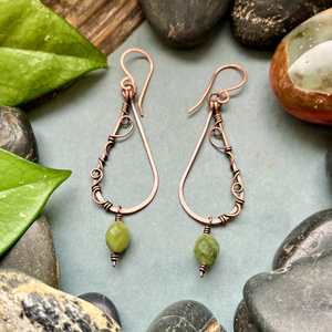 SaraZ // Forest Drop fülbevaló acháttal - ékszer - fülbevaló - lógó fülbevaló - Meska.hu