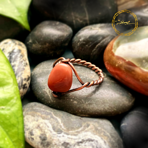 SaraZ // Amber Dune gyűrű alasani acháttal, Ékszer, Gyűrű, Gyöngyös gyűrű, Ékszerkészítés, MESKA