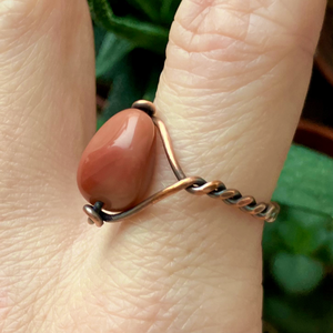 SaraZ // Amber Dune gyűrű alasani acháttal - ékszer - gyűrű - gyöngyös gyűrű - Meska.hu