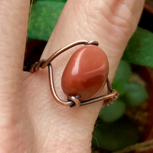 SaraZ // Amber Dune gyűrű alasani acháttal - ékszer - gyűrű - gyöngyös gyűrű - Meska.hu