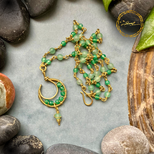 SaraZ // Lunar Circle nyaklánc aventurinnal, Ékszer, Nyaklánc, Medálos nyaklánc, Ékszerkészítés, MESKA