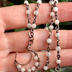 SaraZ // Lunar Circle nyaklánc holdkővel - ékszer - nyaklánc - medálos nyaklánc - Meska.hu