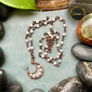 SaraZ // Lunar Circle nyaklánc holdkővel, Ékszer, Nyaklánc, Medálos nyaklánc, Ékszerkészítés, MESKA