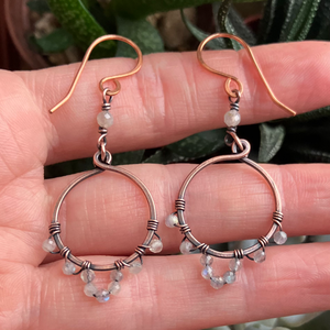 SaraZ // Desert Bloom fülbevaló labradorittal - ékszer - fülbevaló - lógó fülbevaló - Meska.hu