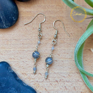 SaraZ // Planet Bloom fülbevaló labradorittal, Ékszer, Fülbevaló, Lógó fülbevaló, Ékszerkészítés, MESKA