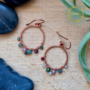 SaraZ // Desert Bloom fülbevaló indiai acháttal, Ékszer, Fülbevaló, Lógó fülbevaló, Ékszerkészítés, MESKA