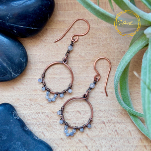 SaraZ // Desert Bloom fülbevaló labradorittal, Ékszer, Fülbevaló, Lógó fülbevaló, Ékszerkészítés, MESKA