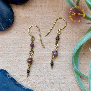 SaraZ // Planet Bloom fülbevaló indiai acháttal, Ékszer, Fülbevaló, Lógó fülbevaló, Ékszerkészítés, MESKA