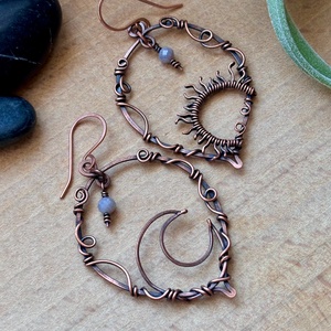 SaraZ // Eclipse Soul fülbevaló indiai acháttal - ékszer - fülbevaló - lógó fülbevaló - Meska.hu